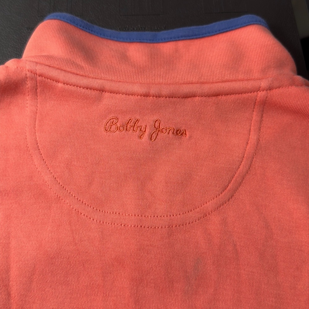 Bobby Jones Quarter Zip Pullover Womens Large Orange Pima Cotton Sporty - Picture 2 of 13